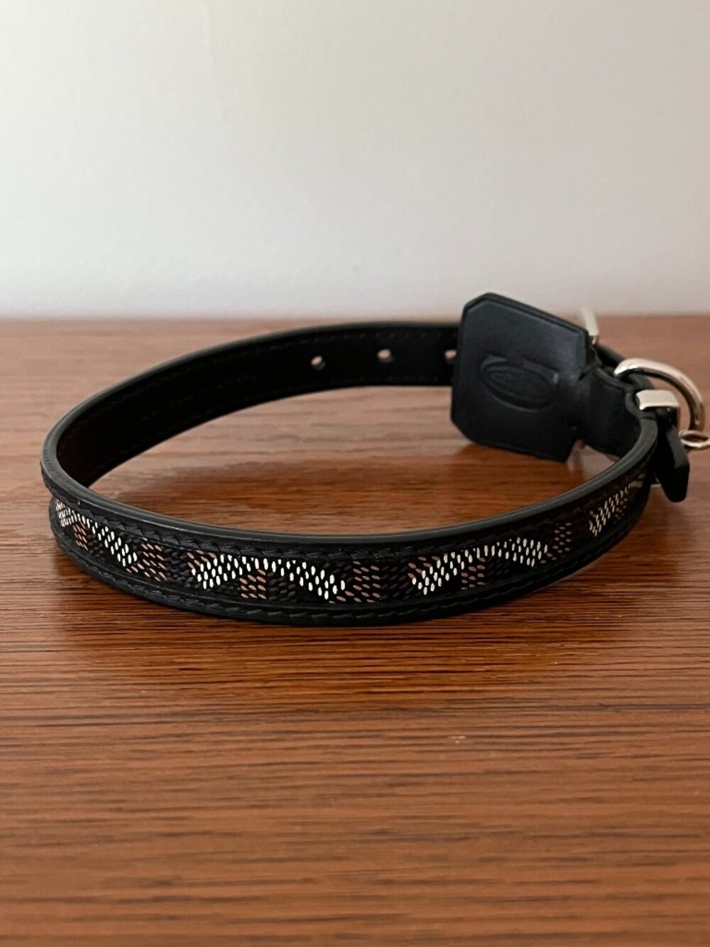 Goyard Edmund Leather Collar for Dogs - Black and Tan - Size 3